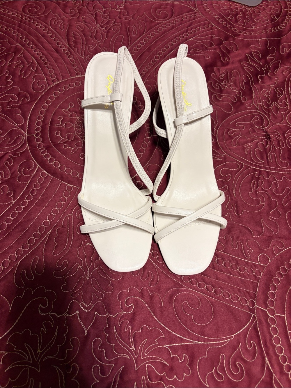Cupid Cream Strappy Slingback Heels